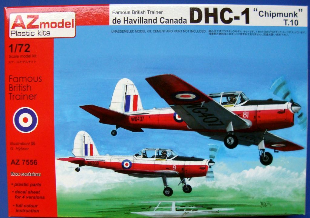 DHC-1 CHIPMUNK, AZ MODEL 1/72, NÁHLED DO KRABIČKY
