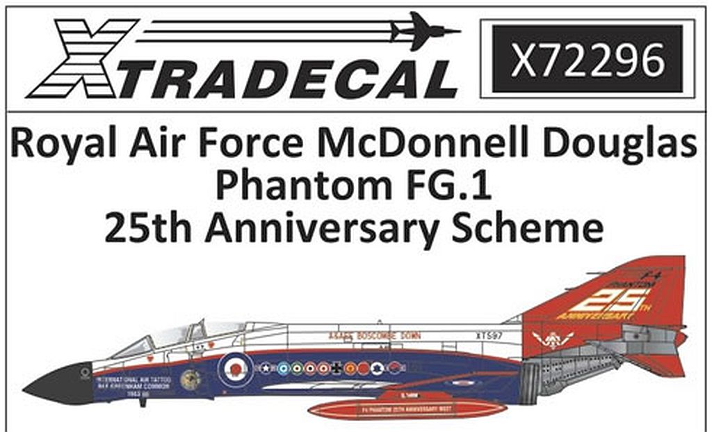 RAF PHANTOM FG. 1 „25TH ANNIVERSARY“, 1/72 XTRADECAL