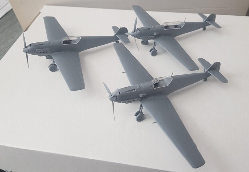 Bf 109V-13/14, E-0, T, S – 1/72, novinky AZmodel
