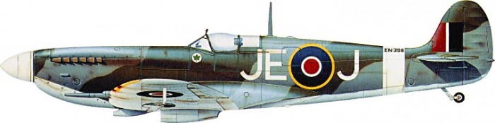 kamufláž Spitfire Mk.IX EN398 JE-J W/Cdr. "Johnnie" Johnsona